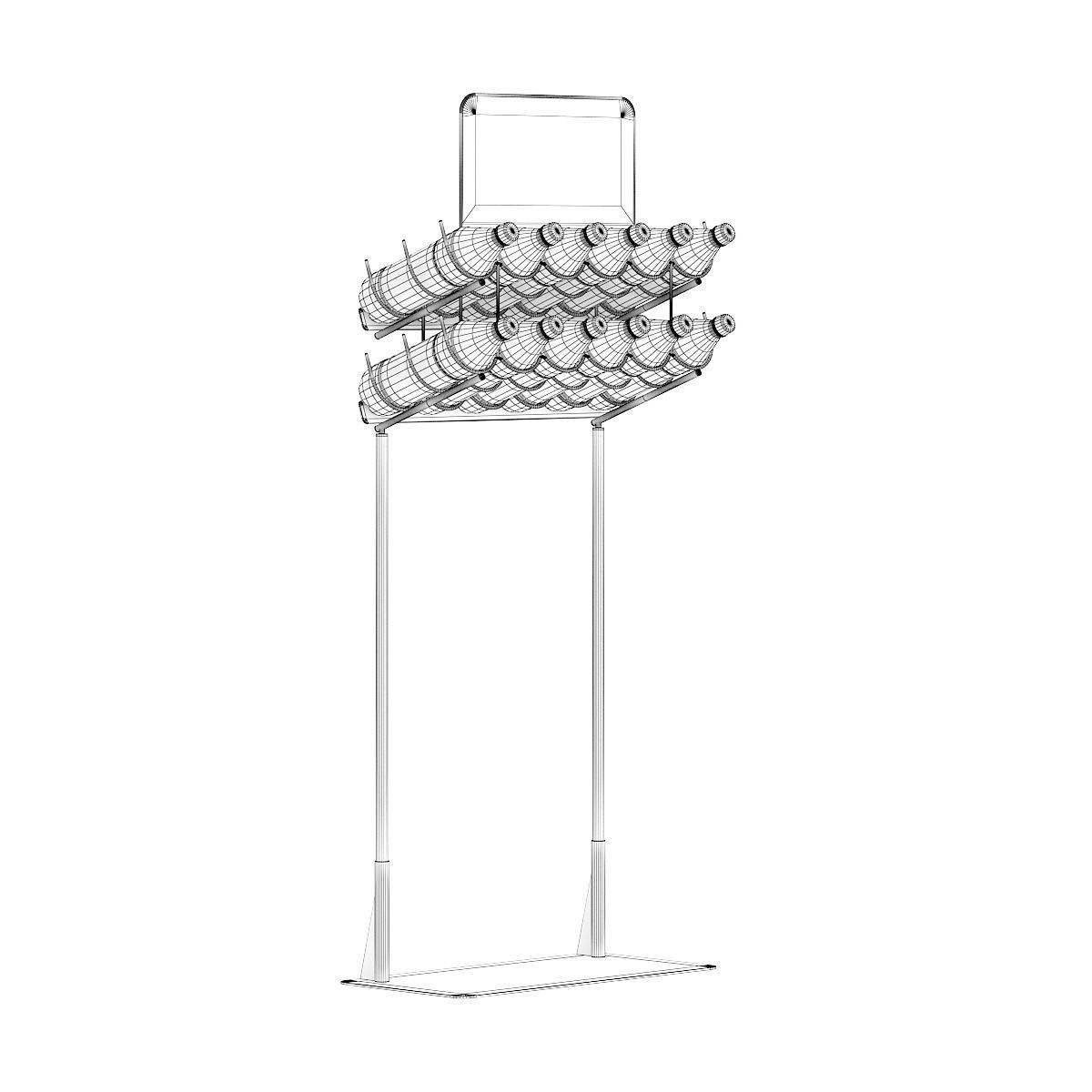 Small Rack with Water Bottles 3D model_1
