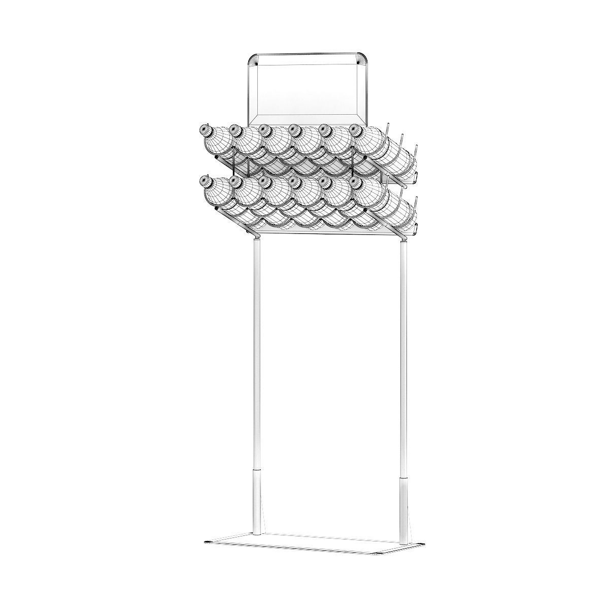 Small Rack with Water Bottles 3D model_5