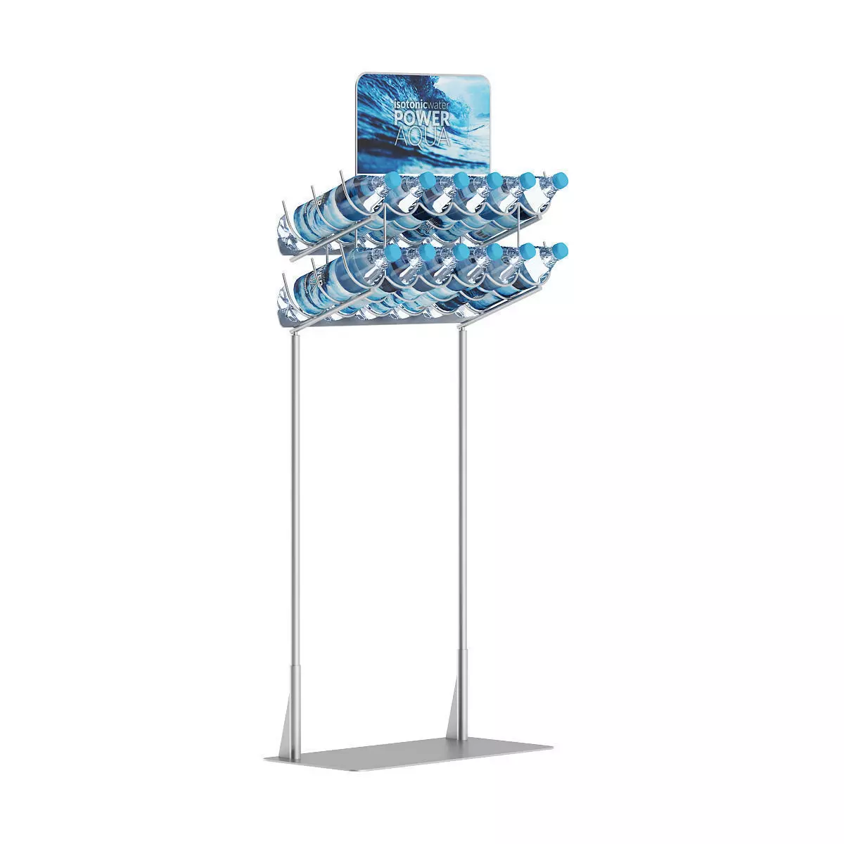 Small Rack with Water Bottles 3D model_0