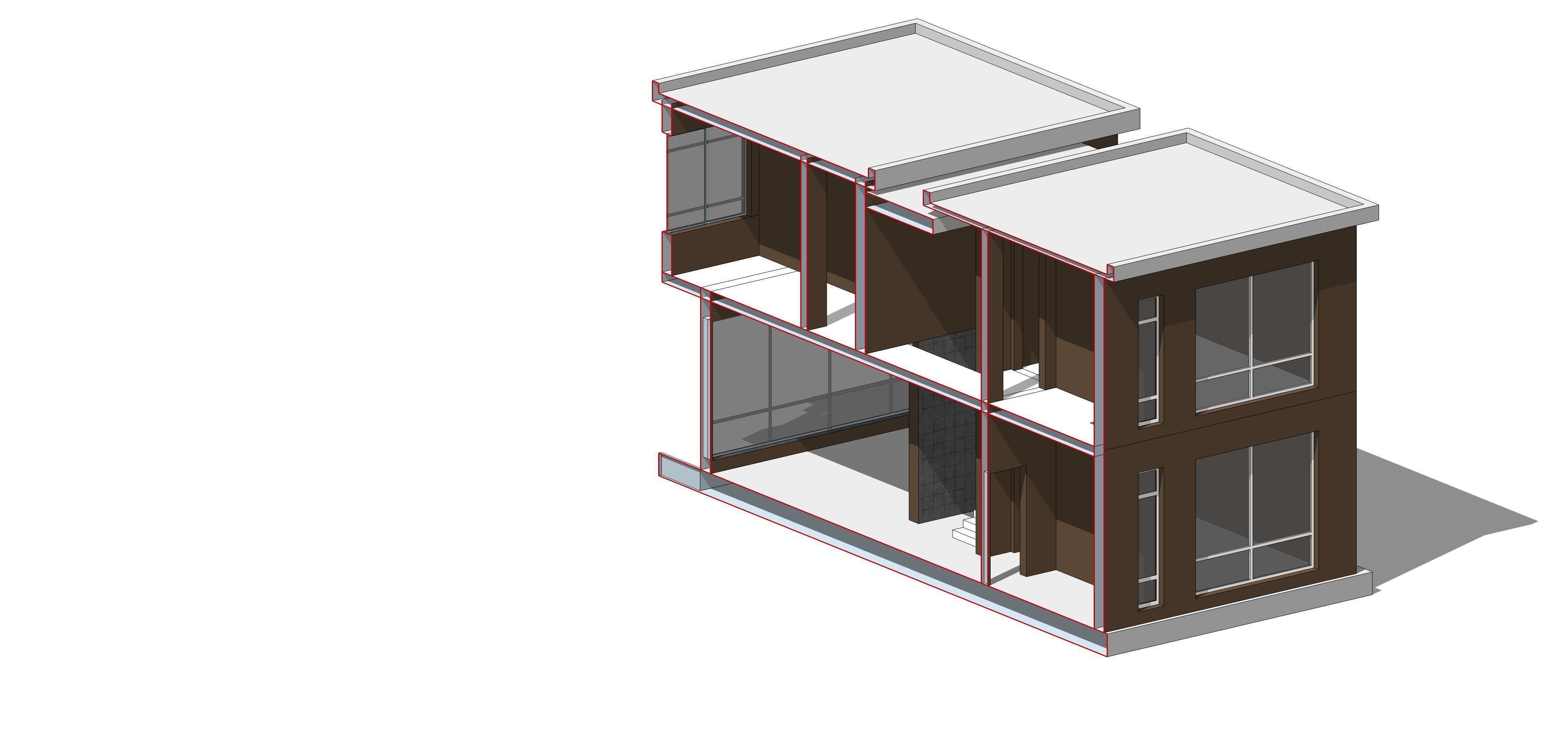 Villa B Sketchup 3D model_16
