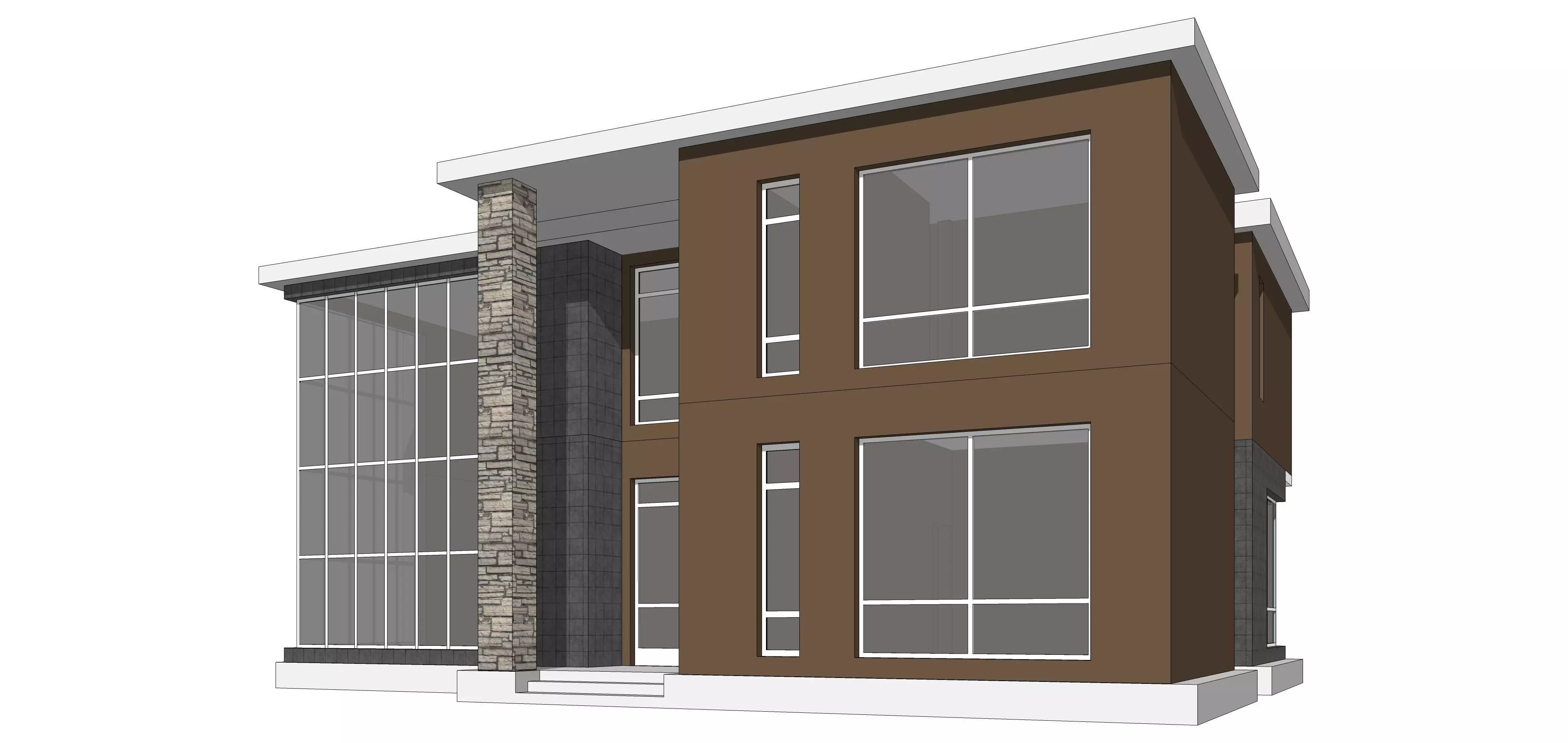 Villa B Sketchup 3D model_0