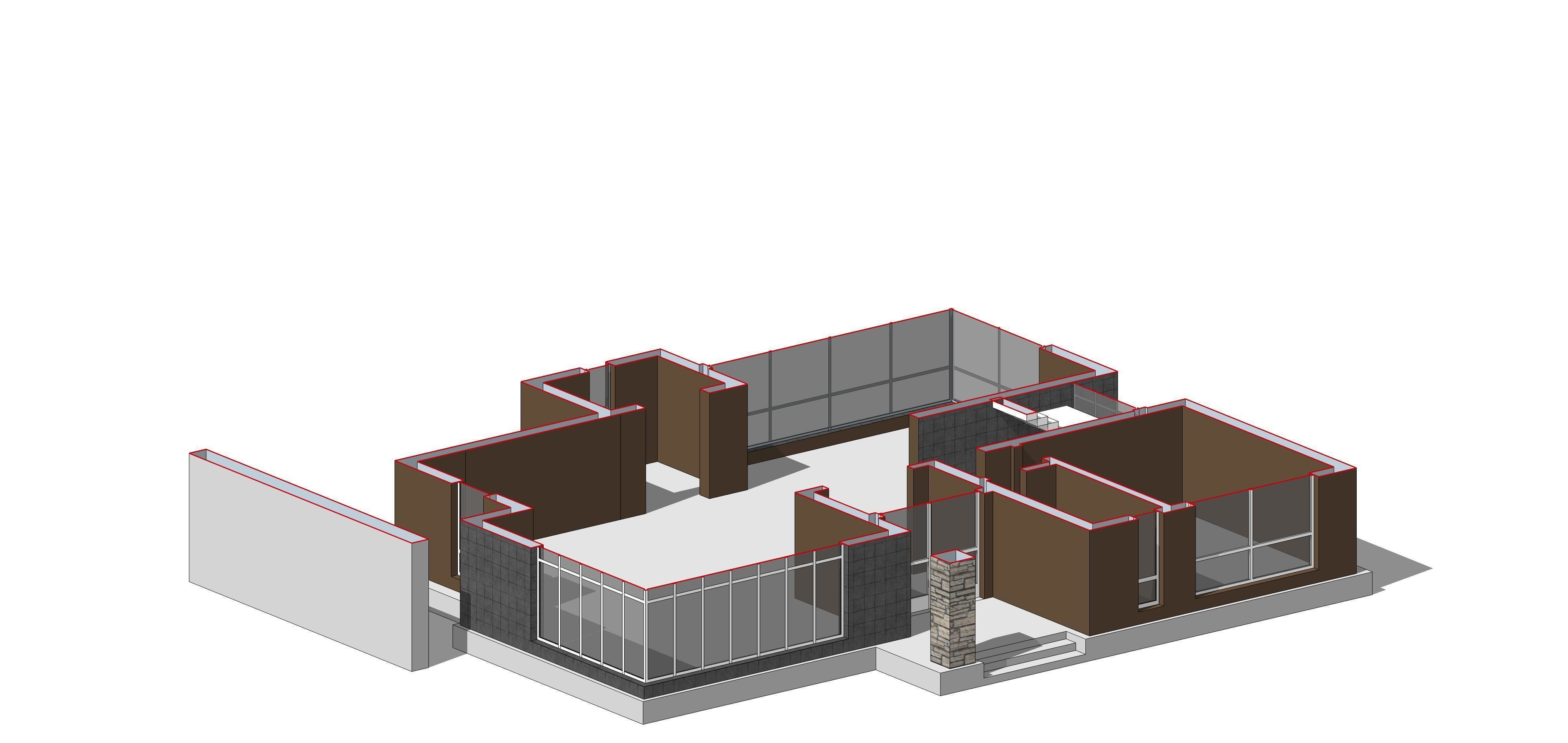Villa B Sketchup 3D model_11