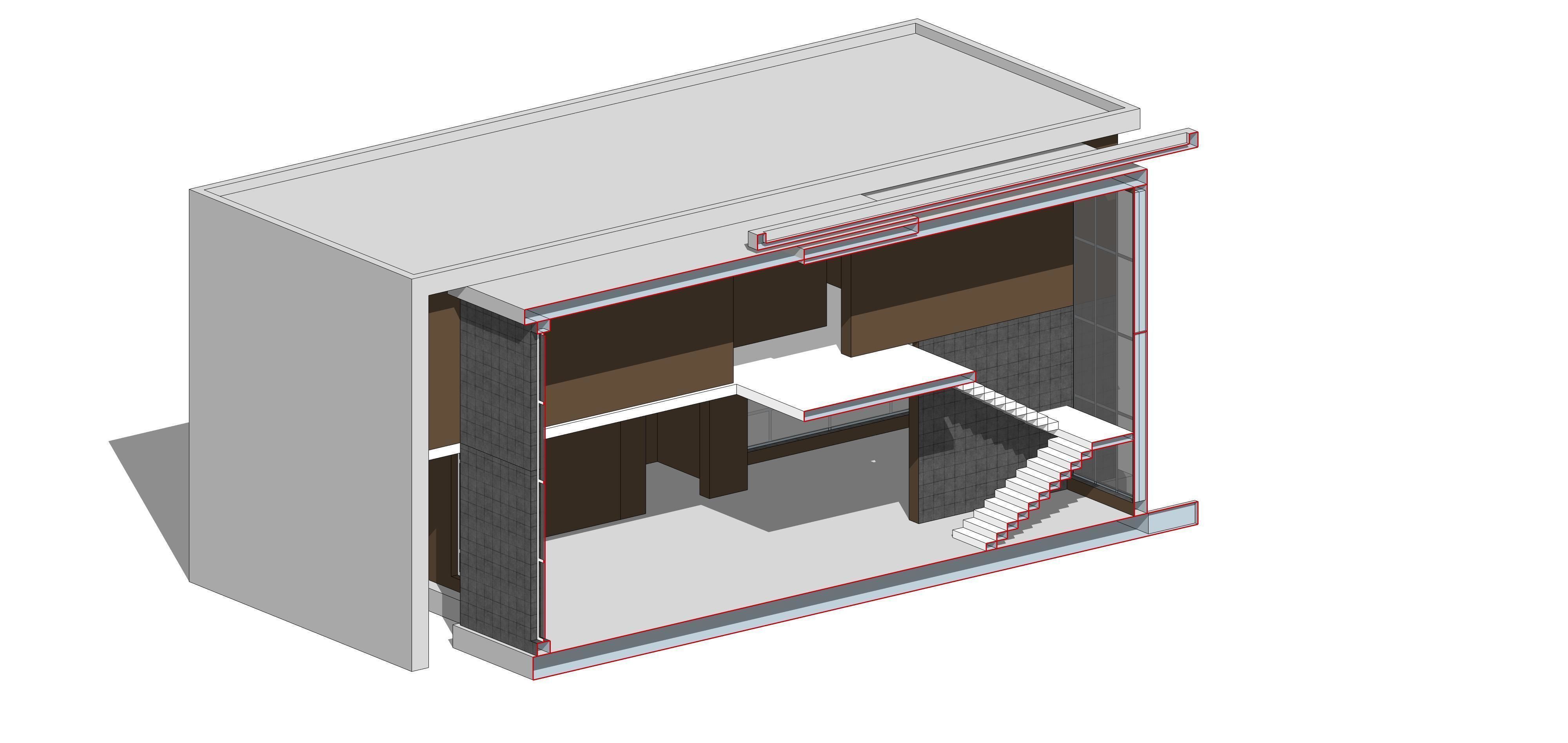 Villa B Sketchup 3D model_15
