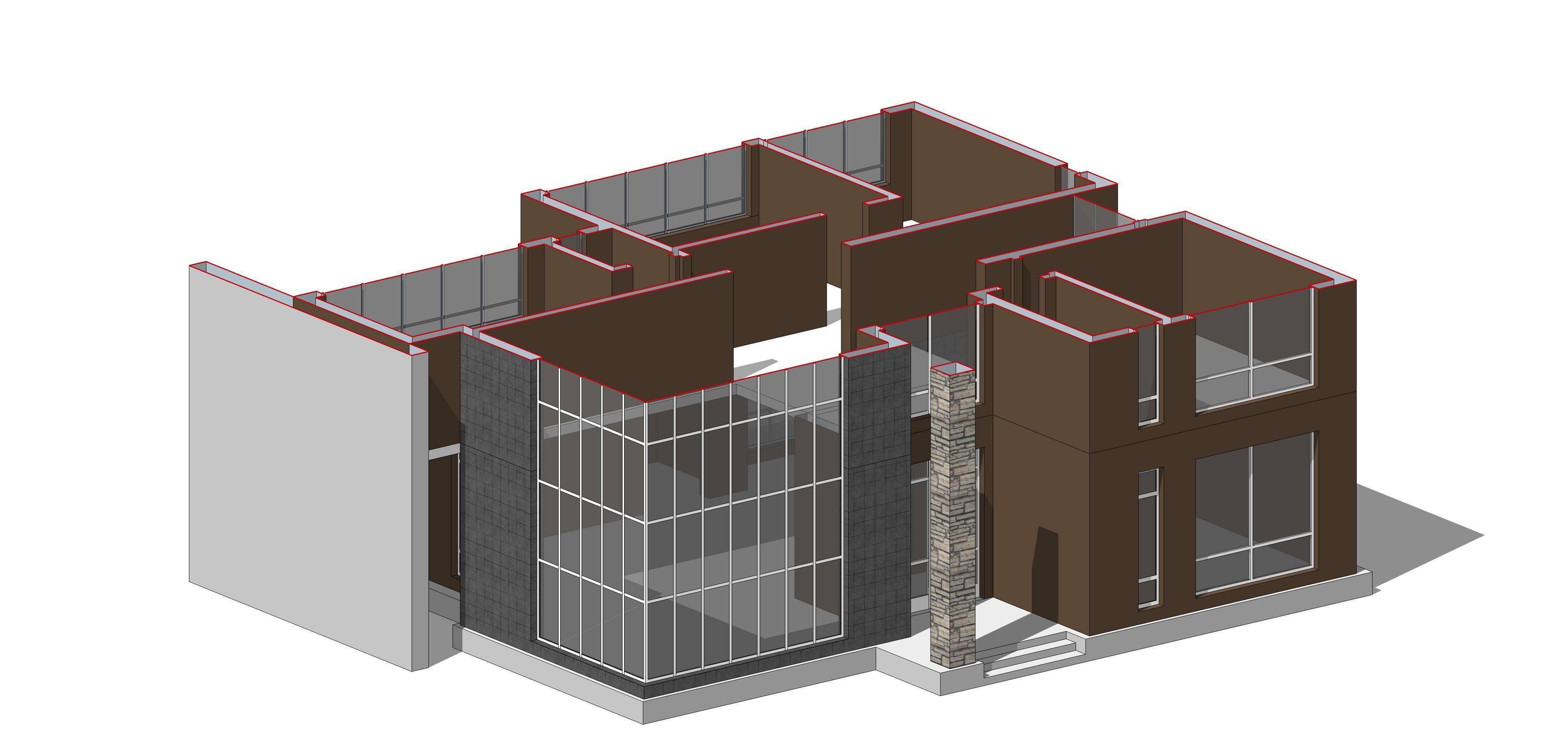 Villa B Sketchup 3D model_12