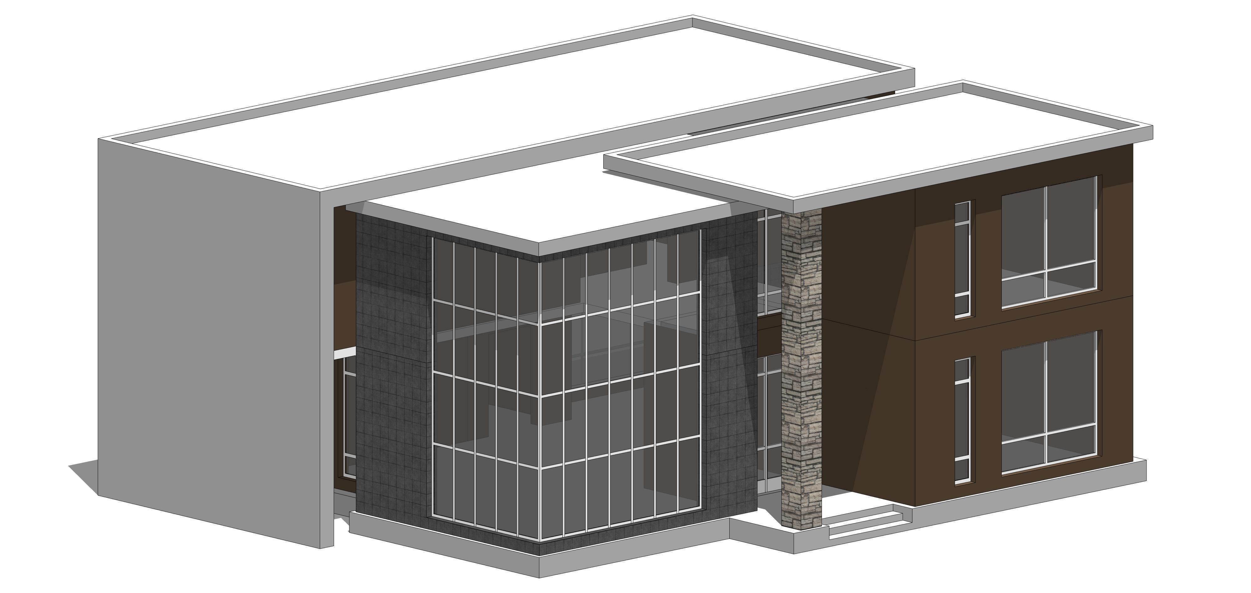 Villa B Sketchup 3D model_4