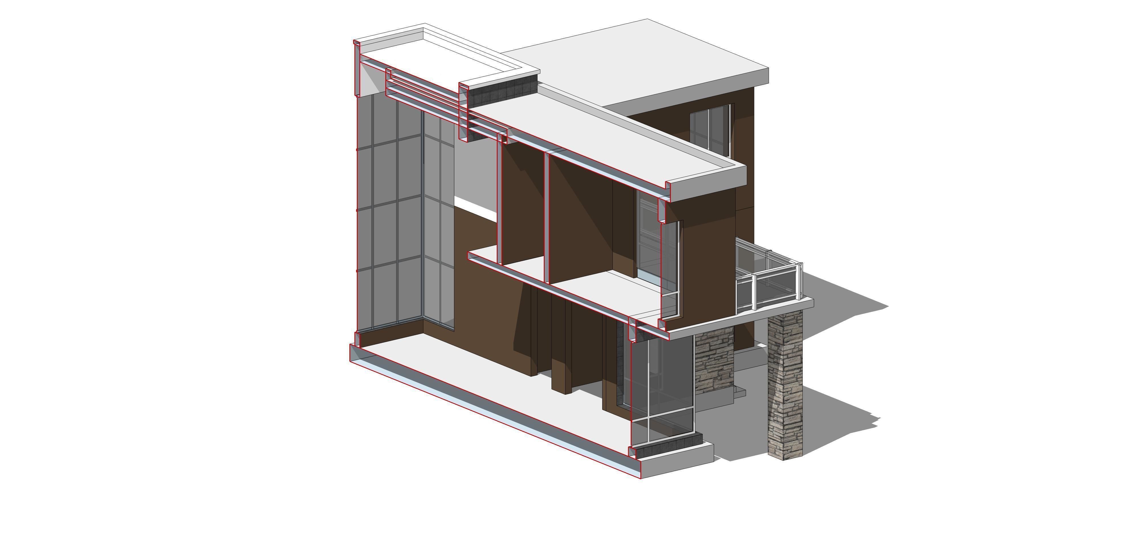 Villa A Sketchup 3D model_16