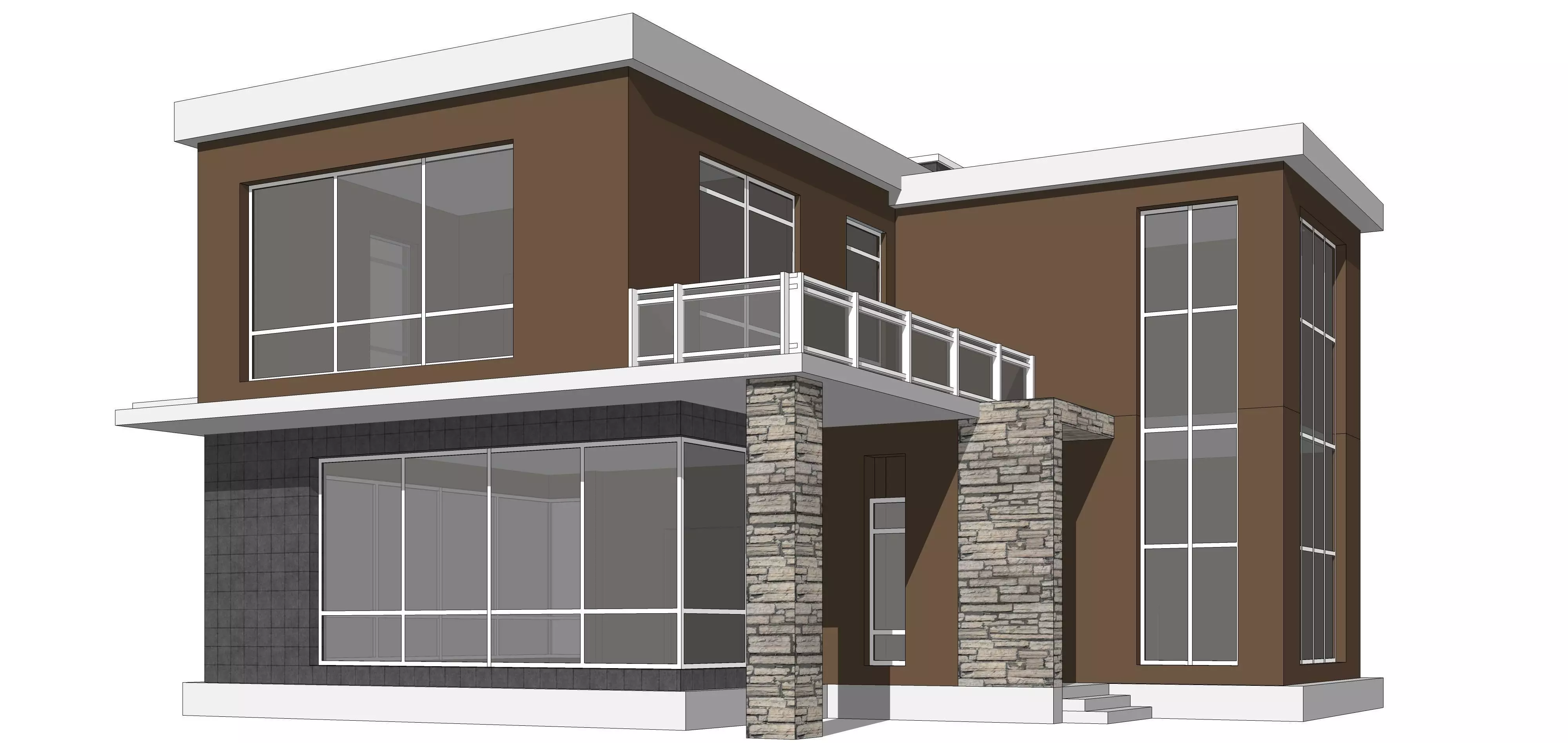 Villa A Sketchup 3D model_0