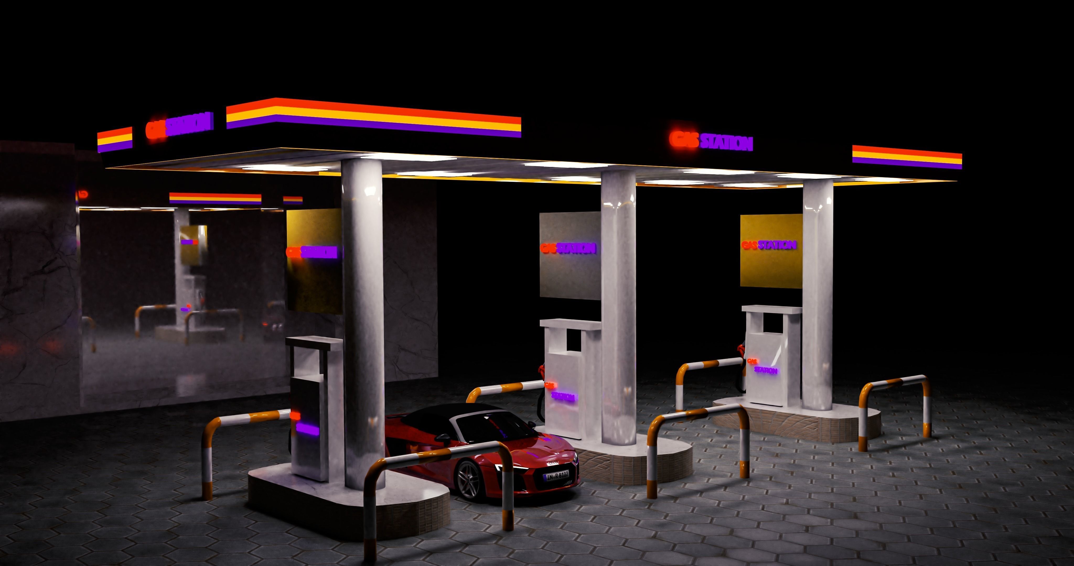 GAS STATION 3D model_2