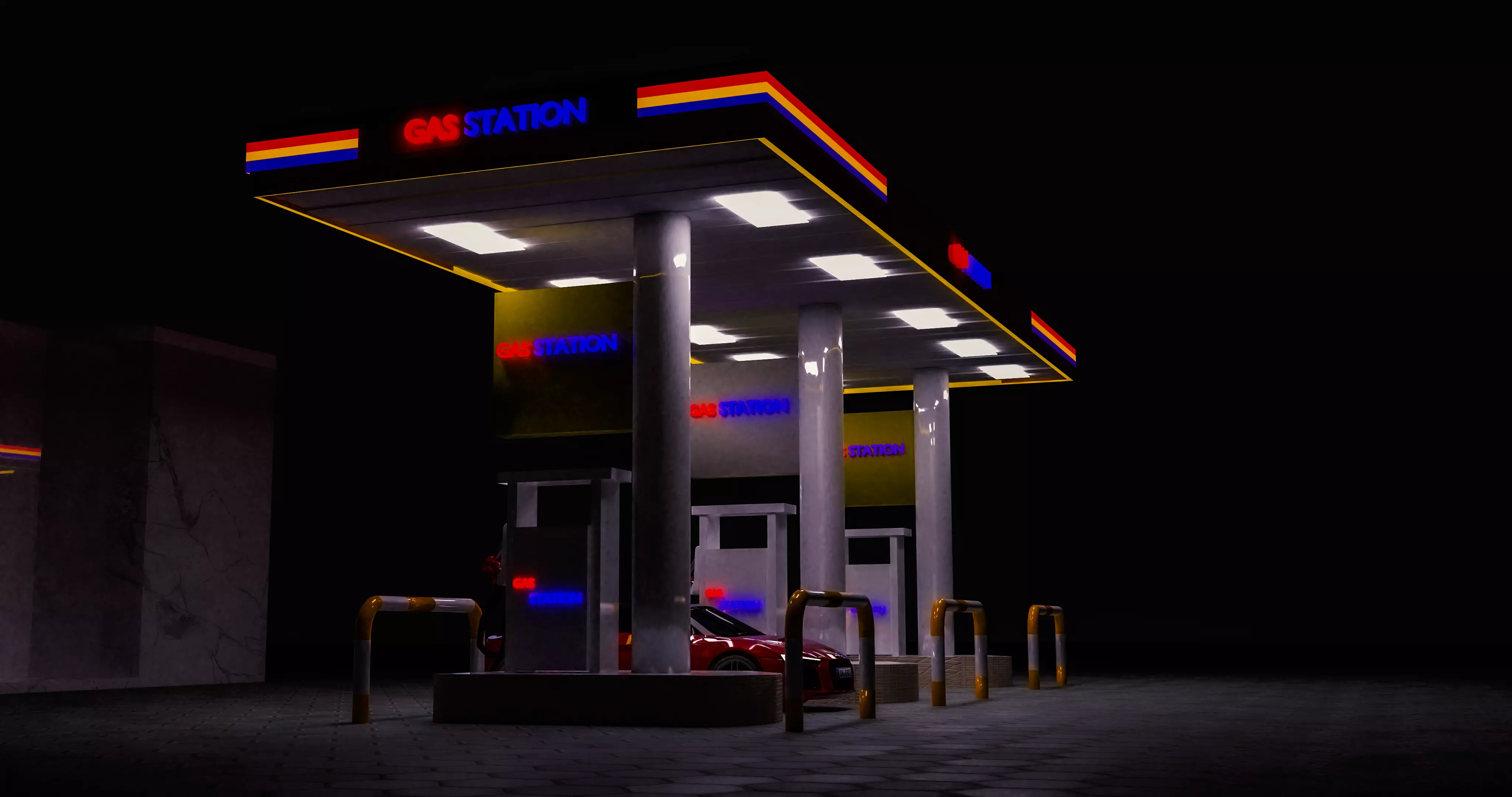 GAS STATION 3D model_0