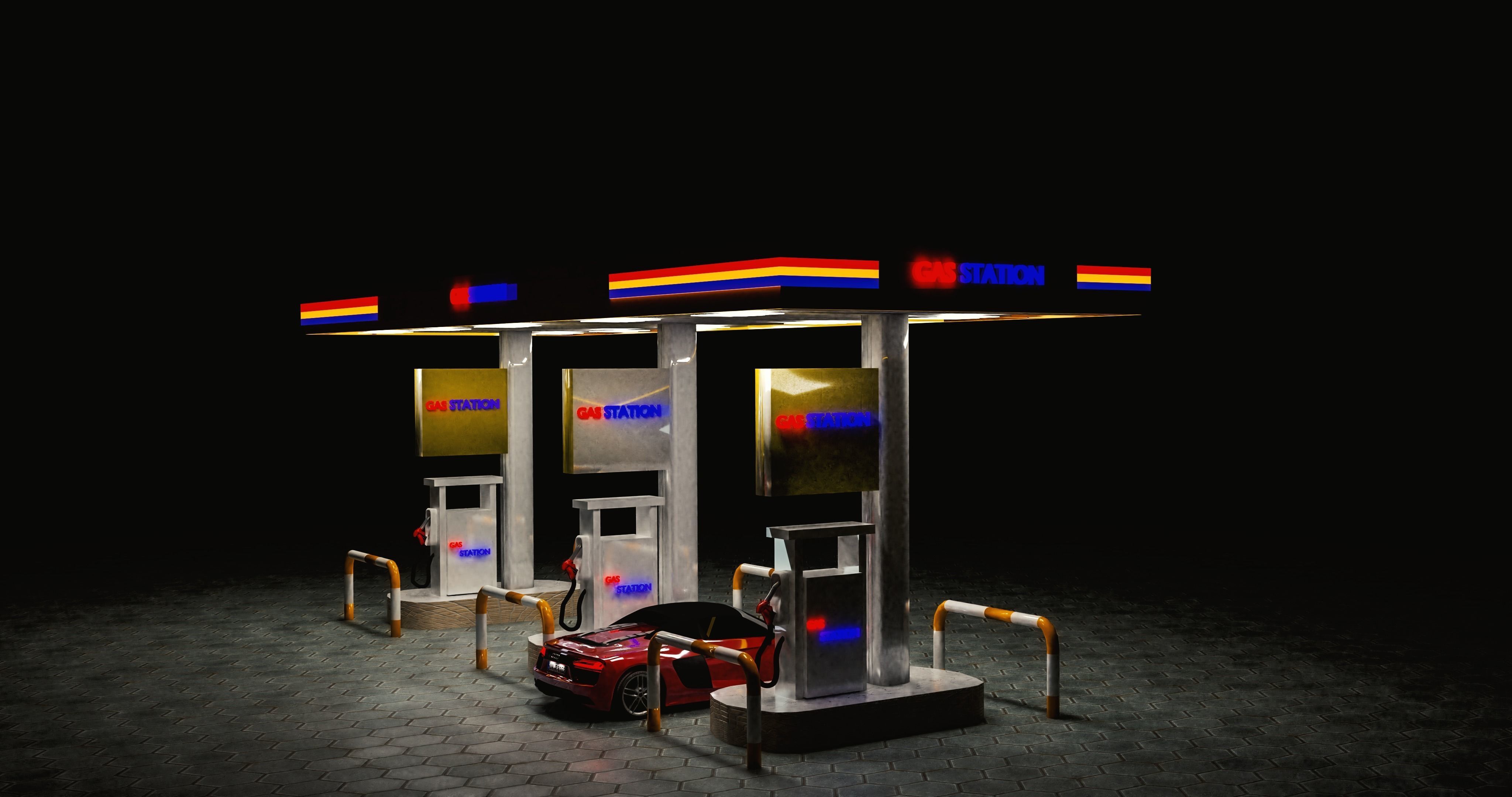 GAS STATION 3D model_1