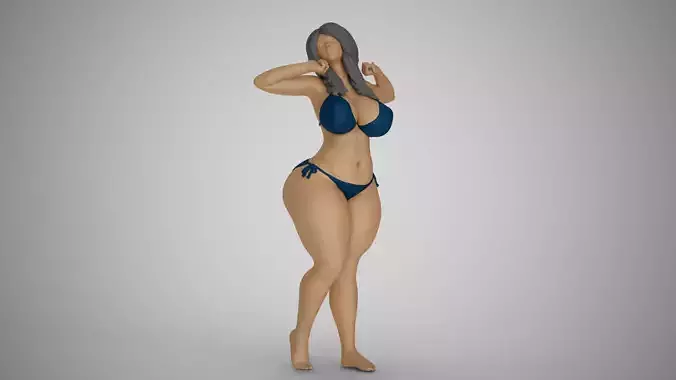 Woman Waking Up and Yawning 3D print model