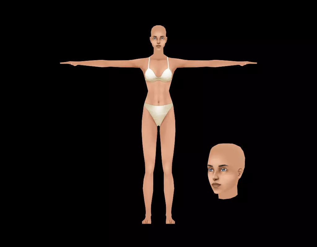 Character Female Low-poly 3D model_0