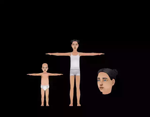 Child - Female Low-poly 3D model