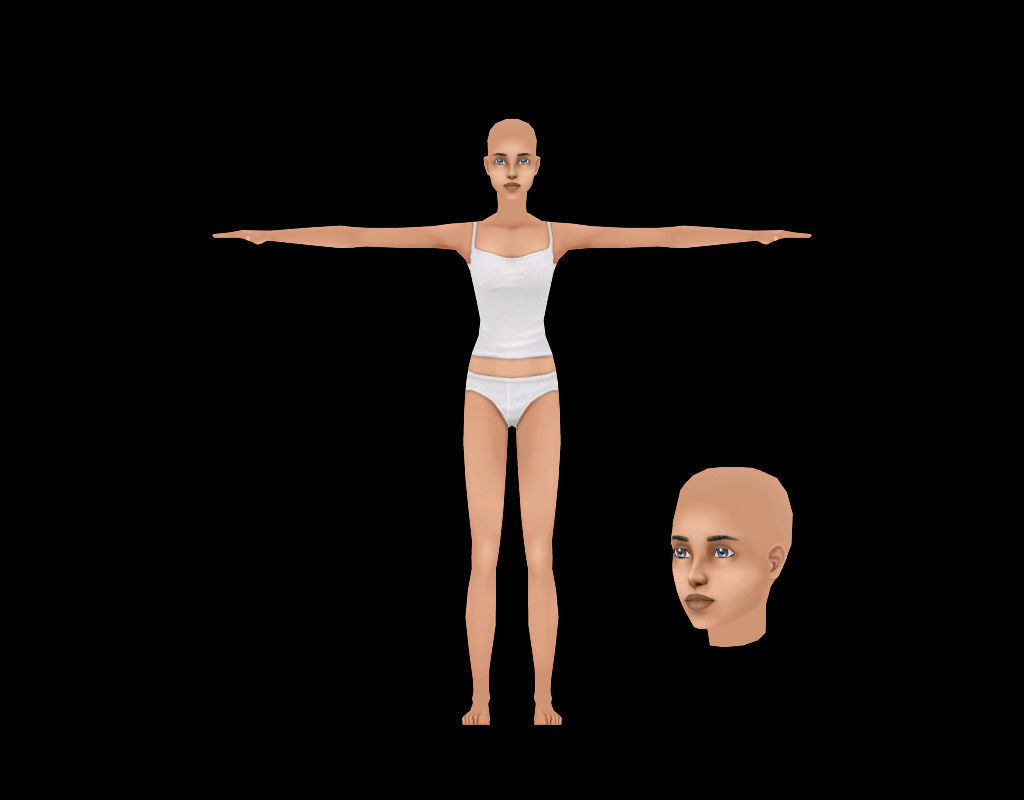 Collection Base female and male and child Low-poly 3D model_7