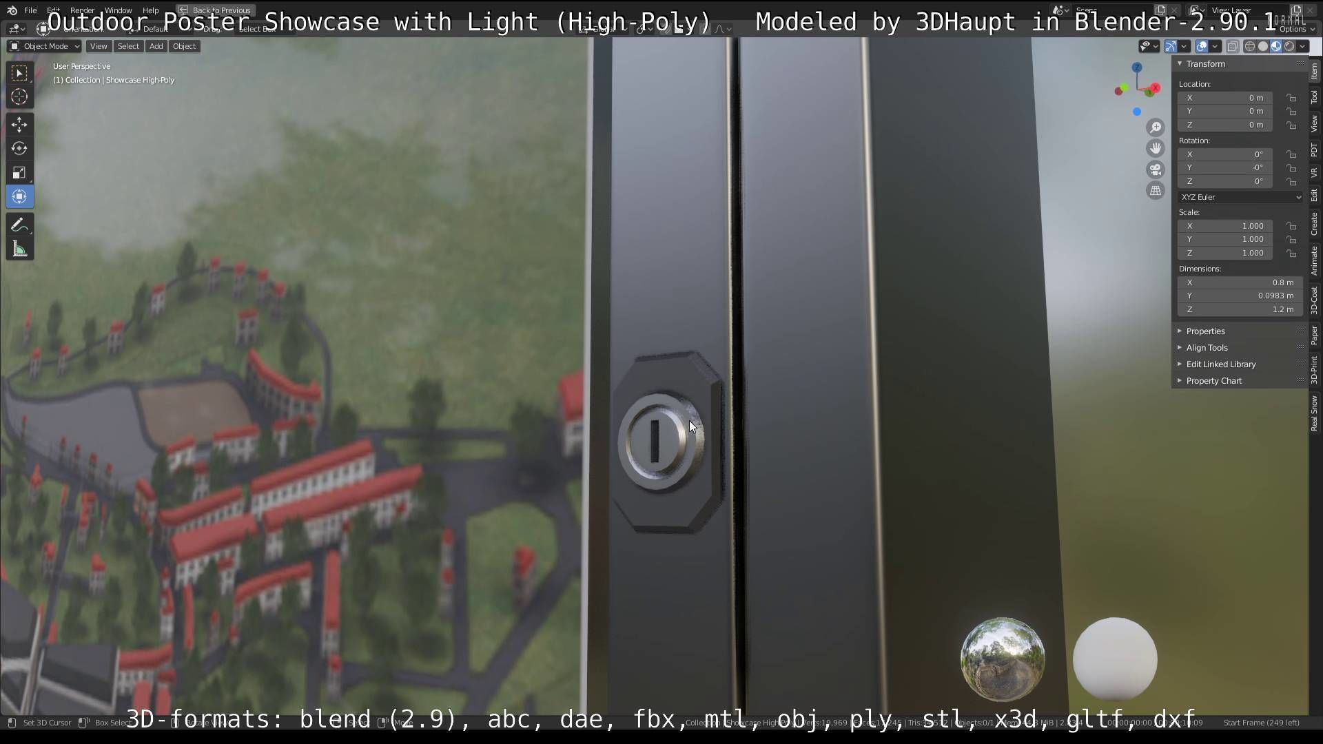 Outdoor Poster Showcase with Light High-Poly 3D model_82