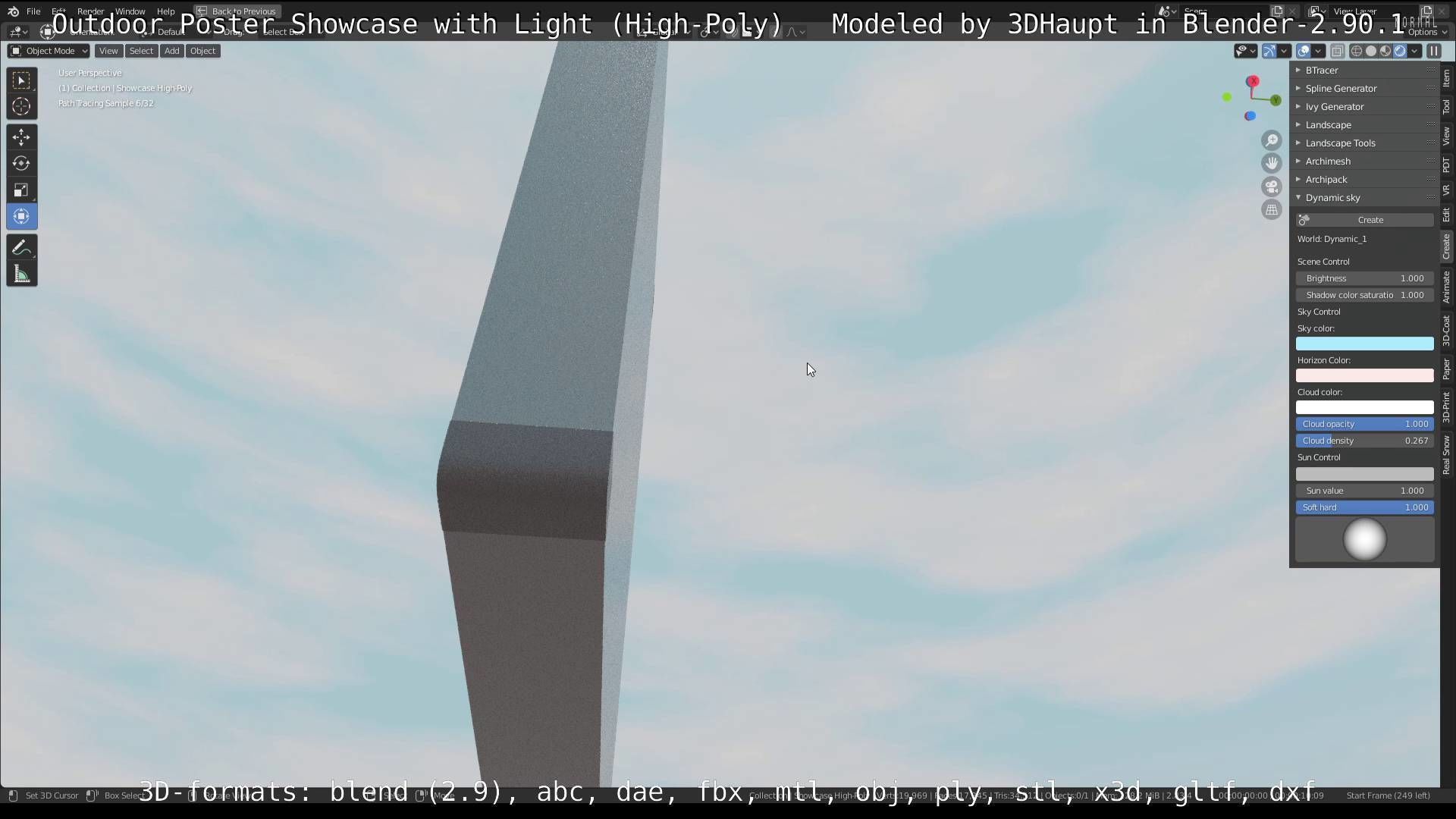 Outdoor Poster Showcase with Light High-Poly 3D model_53