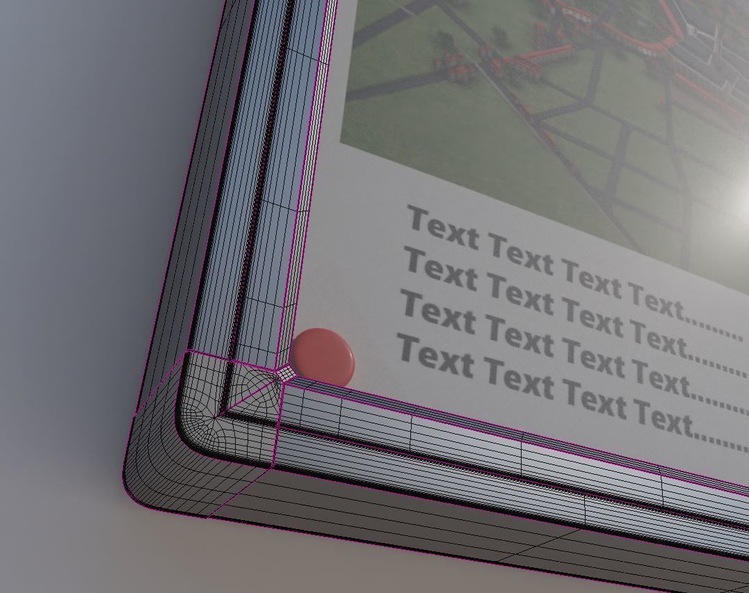 Outdoor Poster Showcase with Light High-Poly 3D model_3