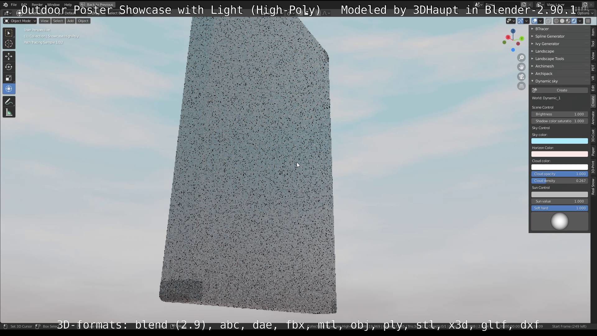 Outdoor Poster Showcase with Light High-Poly 3D model_70