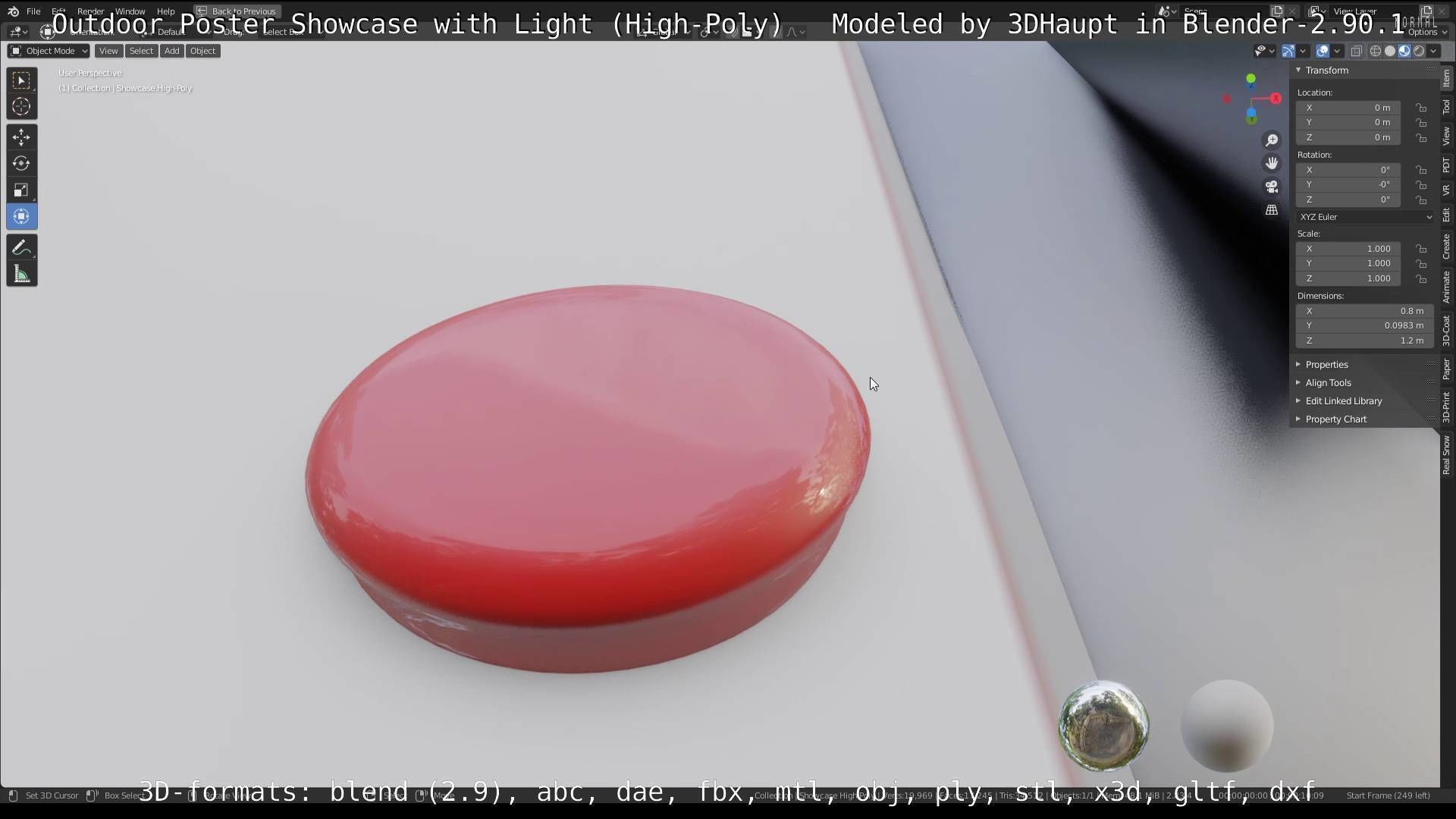 Outdoor Poster Showcase with Light High-Poly 3D model_19