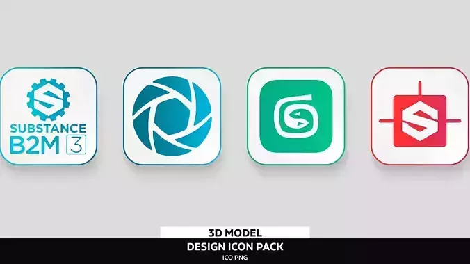 3D Software Icon Collection PSD ICO PNG Texture