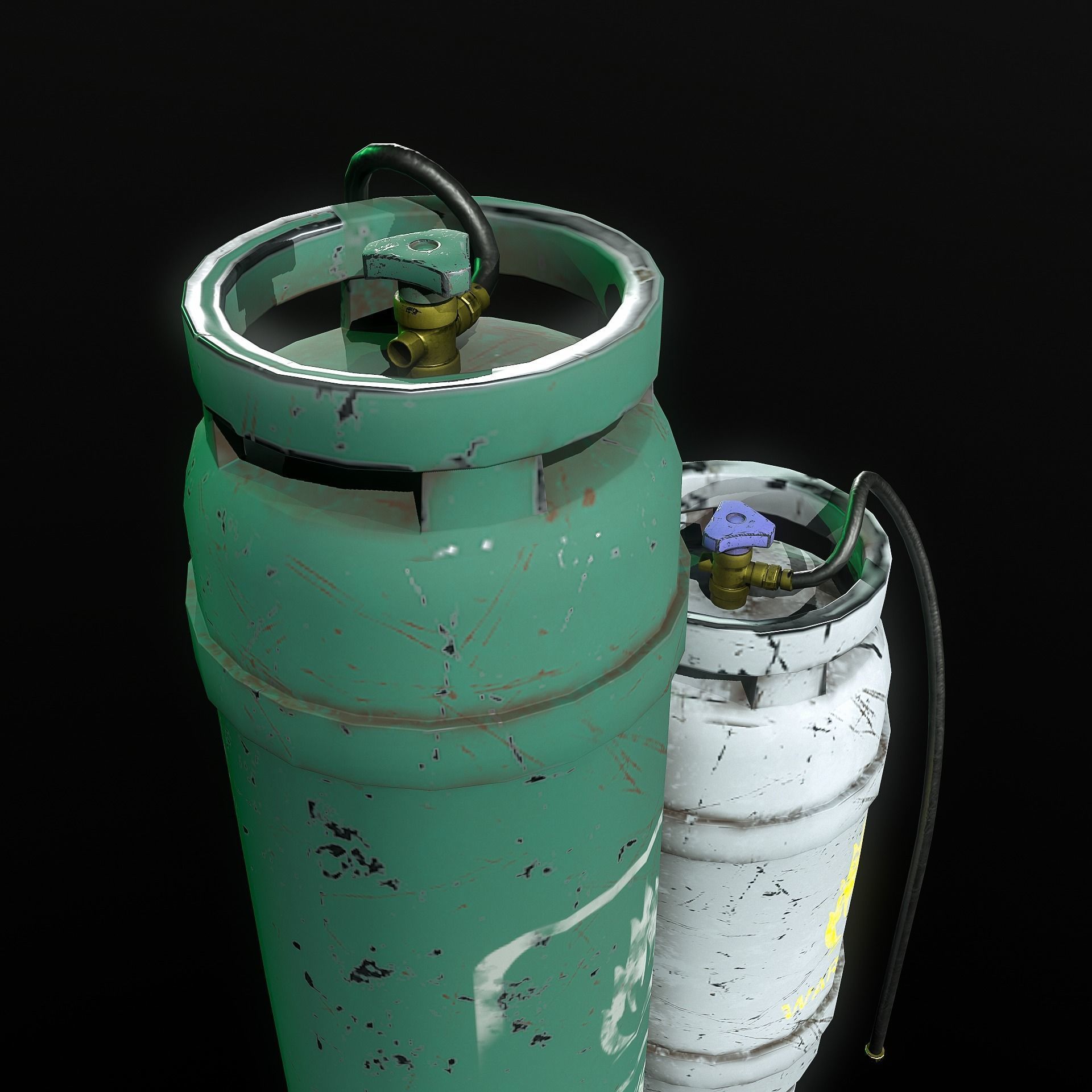 Gas canister Low-poly 3D model_5