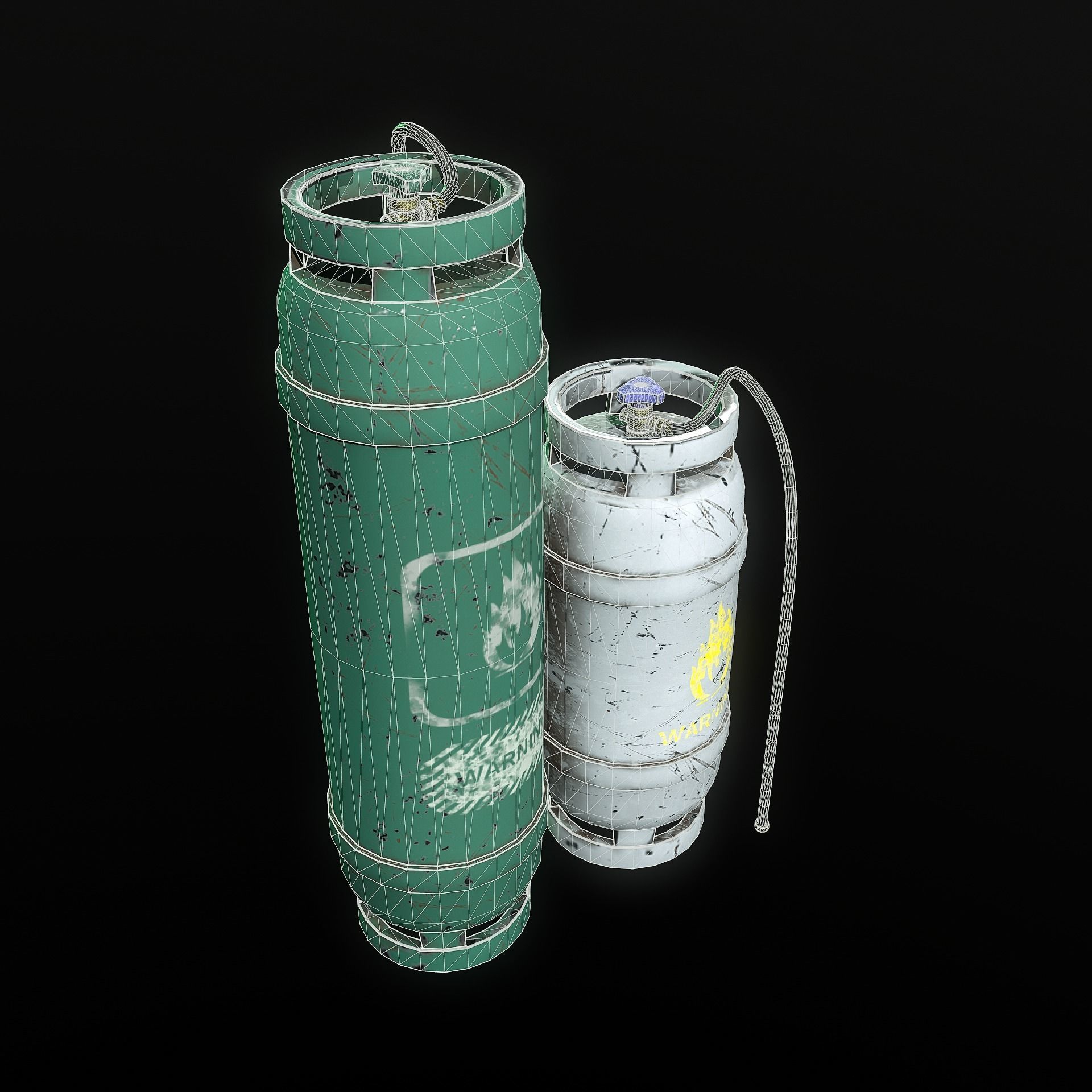 Gas canister Low-poly 3D model_3