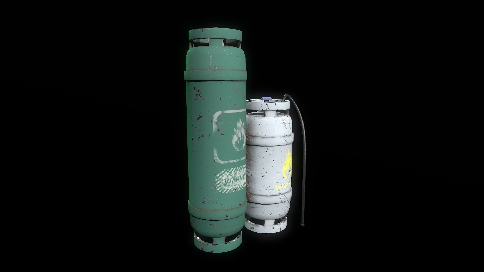 Gas canister Low-poly 3D model_6