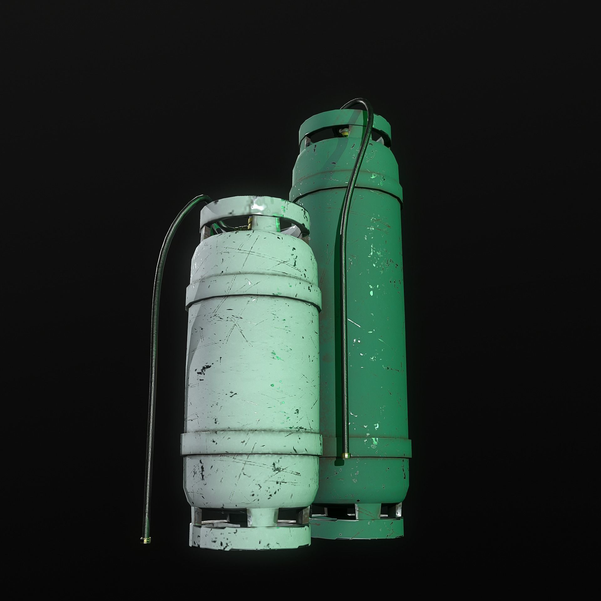 Gas canister Low-poly 3D model_4