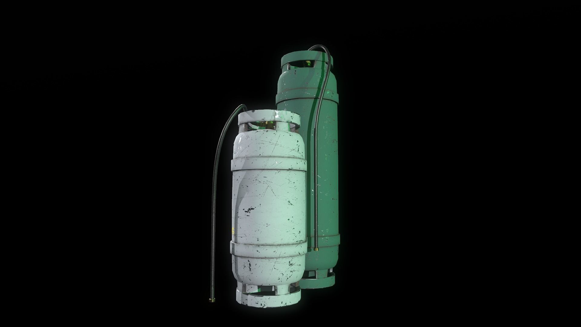 Gas canister Low-poly 3D model_8