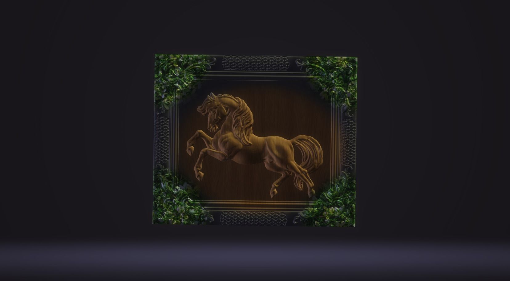 3d  model for CNC The horses face in the frame 3D model 3D print model_5