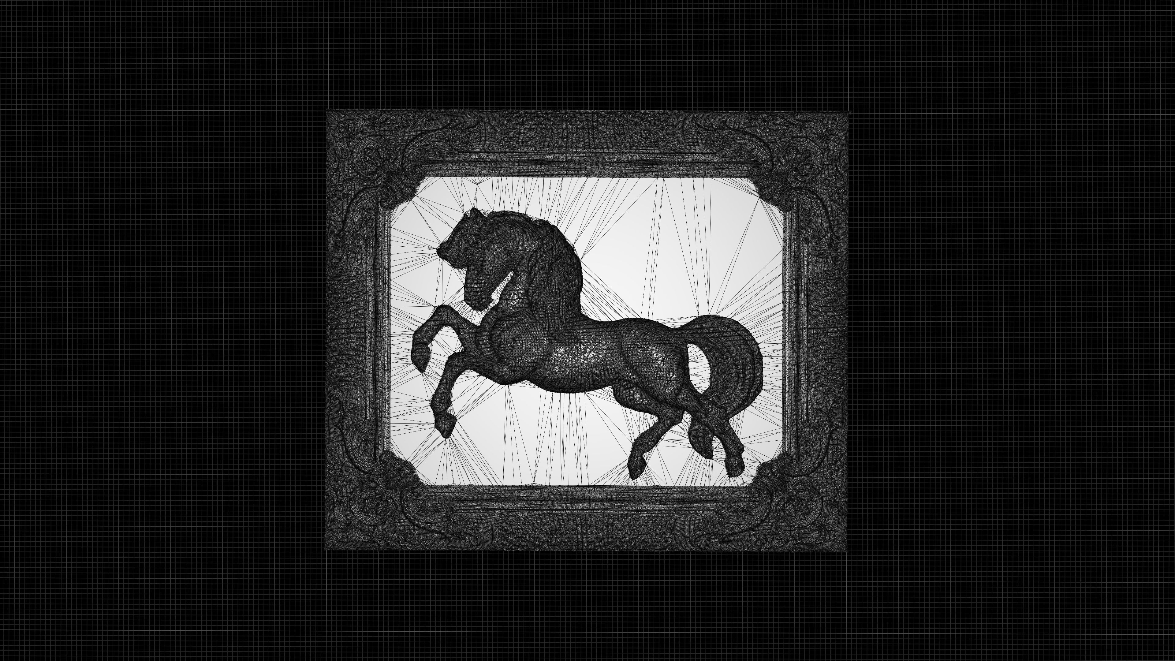 3d  model for CNC The horses face in the frame 3D model 3D print model_6