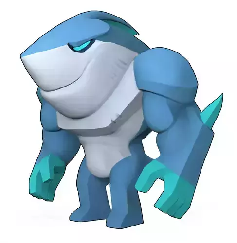 Ice Shark Character - High Poly ZBrush Model Low-poly 3D model