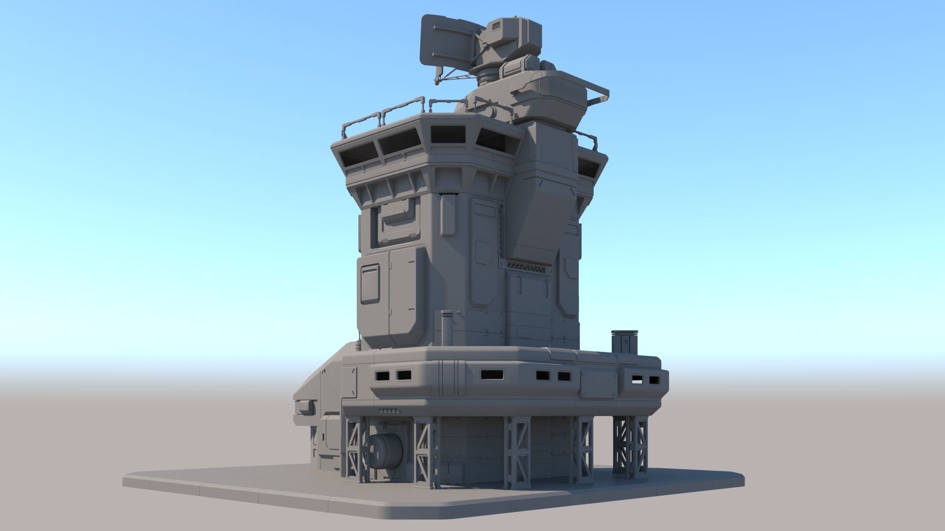 Modular Outpost 3D model_2