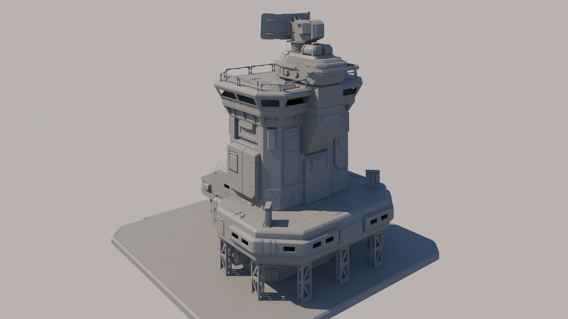 Modular Outpost 3D model_3