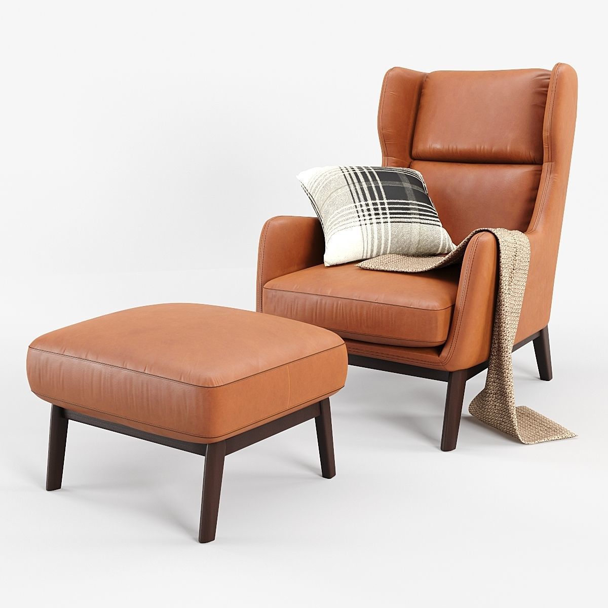 Ryder Leather And Velvet Chair - Corona and Vray version 3D model_1