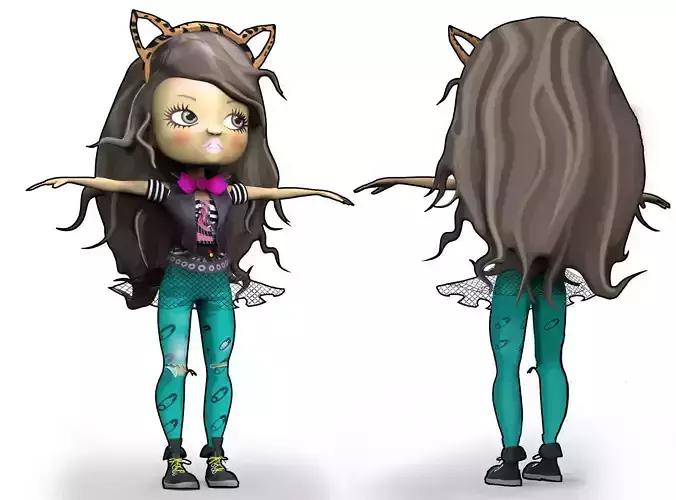 Middle School Moguls Character Study - ZBrush Model - Jada Low-poly 3D model