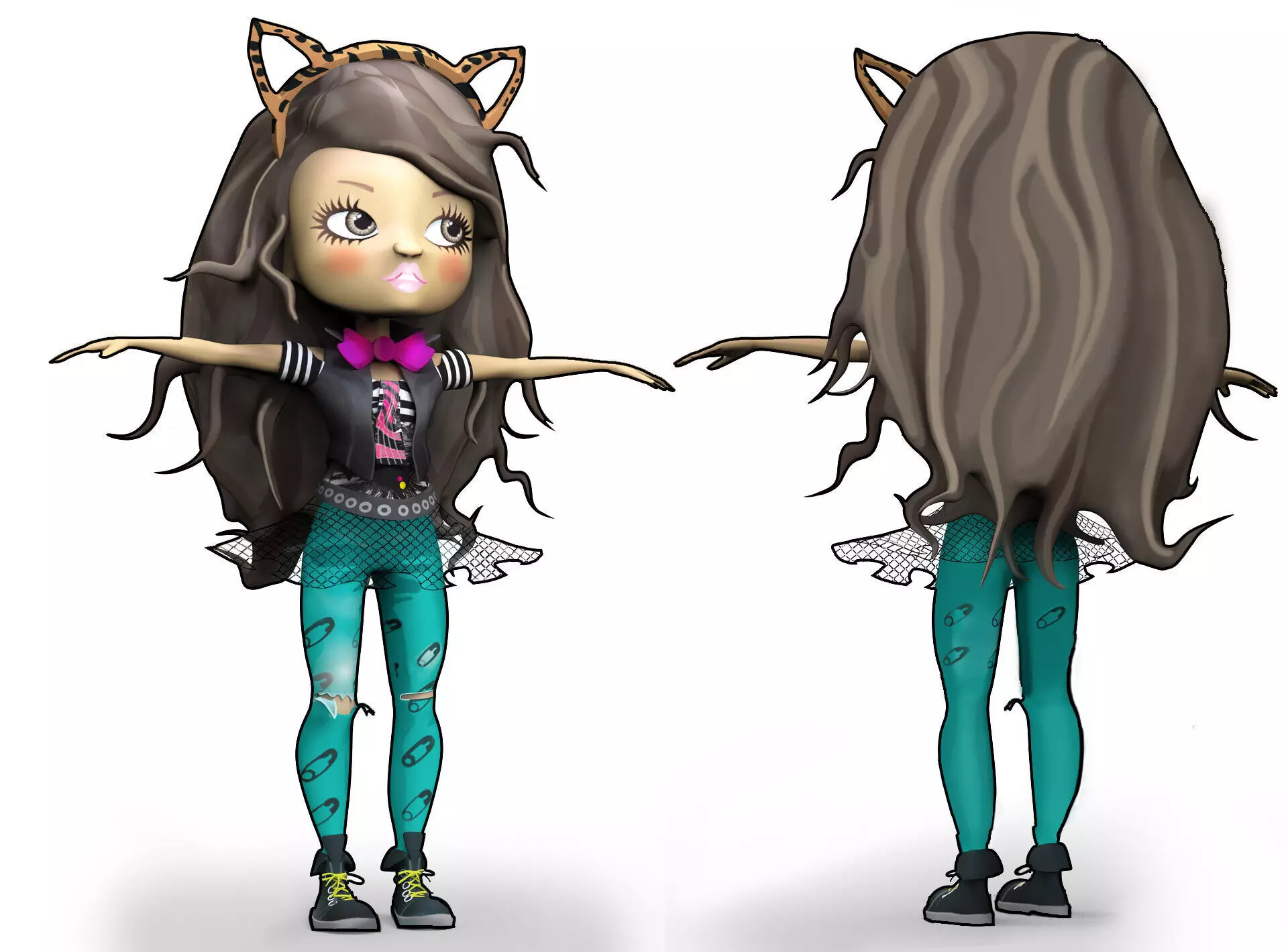 Middle School Moguls Character Study - ZBrush Model - Jada Low-poly 3D model_0