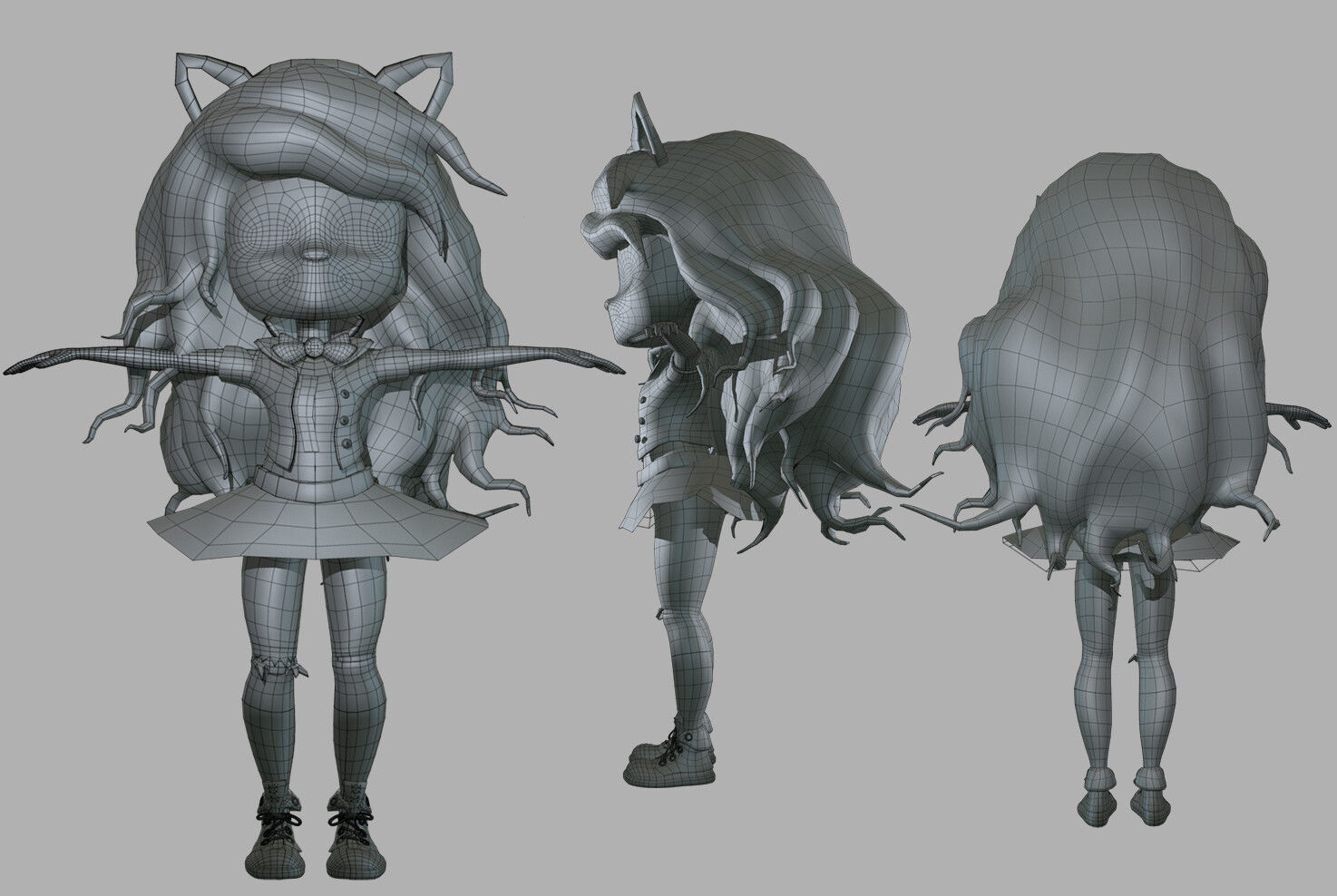 Middle School Moguls Character Study - ZBrush Model - Jada Low-poly 3D model_1