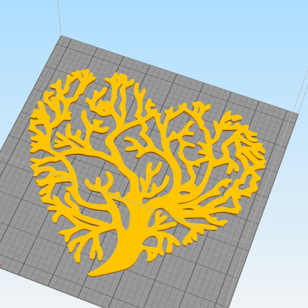 Love Tree Wall Decoration 3D print model_1