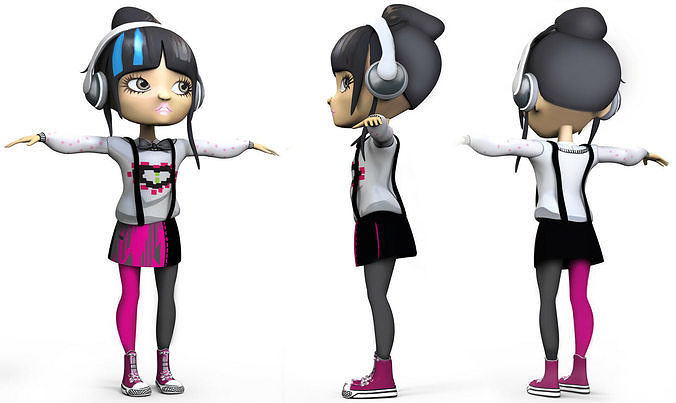 Middle School Moguls Character Study - ZBrush Model - Sunny 3D model