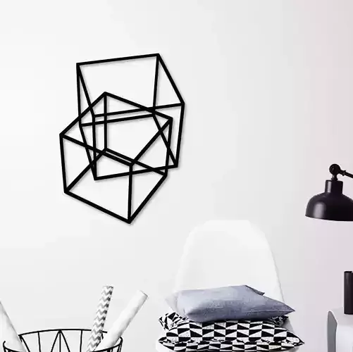 Geometric cubes wall art 3D print model