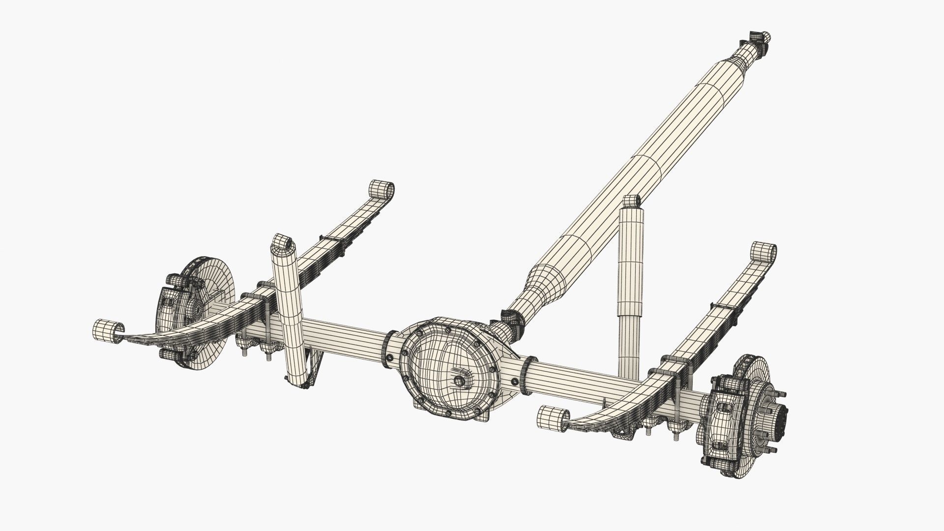 HEAVY DUTY AXLE AND DRIVESHAFT 3D model_6
