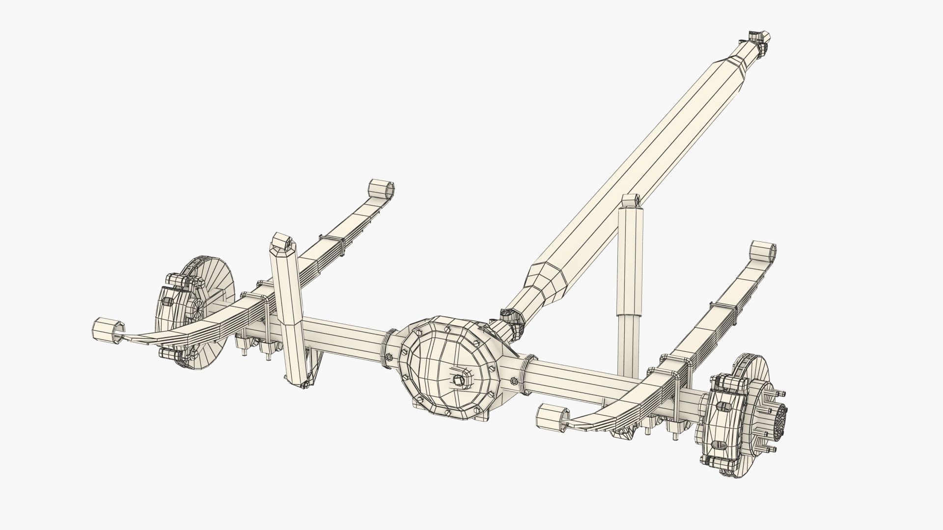HEAVY DUTY AXLE AND DRIVESHAFT 3D model_5
