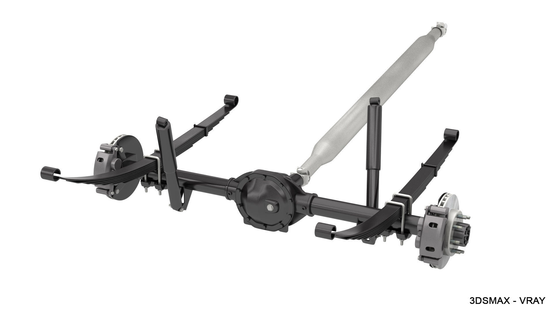 HEAVY DUTY AXLE AND DRIVESHAFT 3D model_9