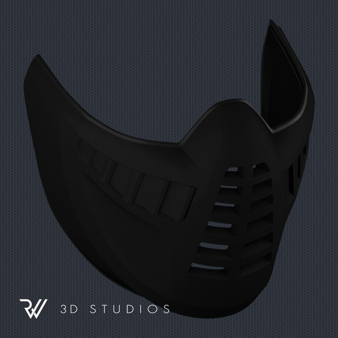 MK11 Noob Saibot Klassic Mask - STL File 3D print model_1