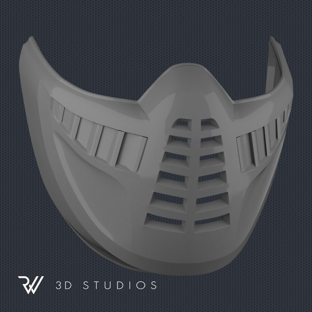 MK11 Noob Saibot Klassic Mask - STL File 3D print model_3