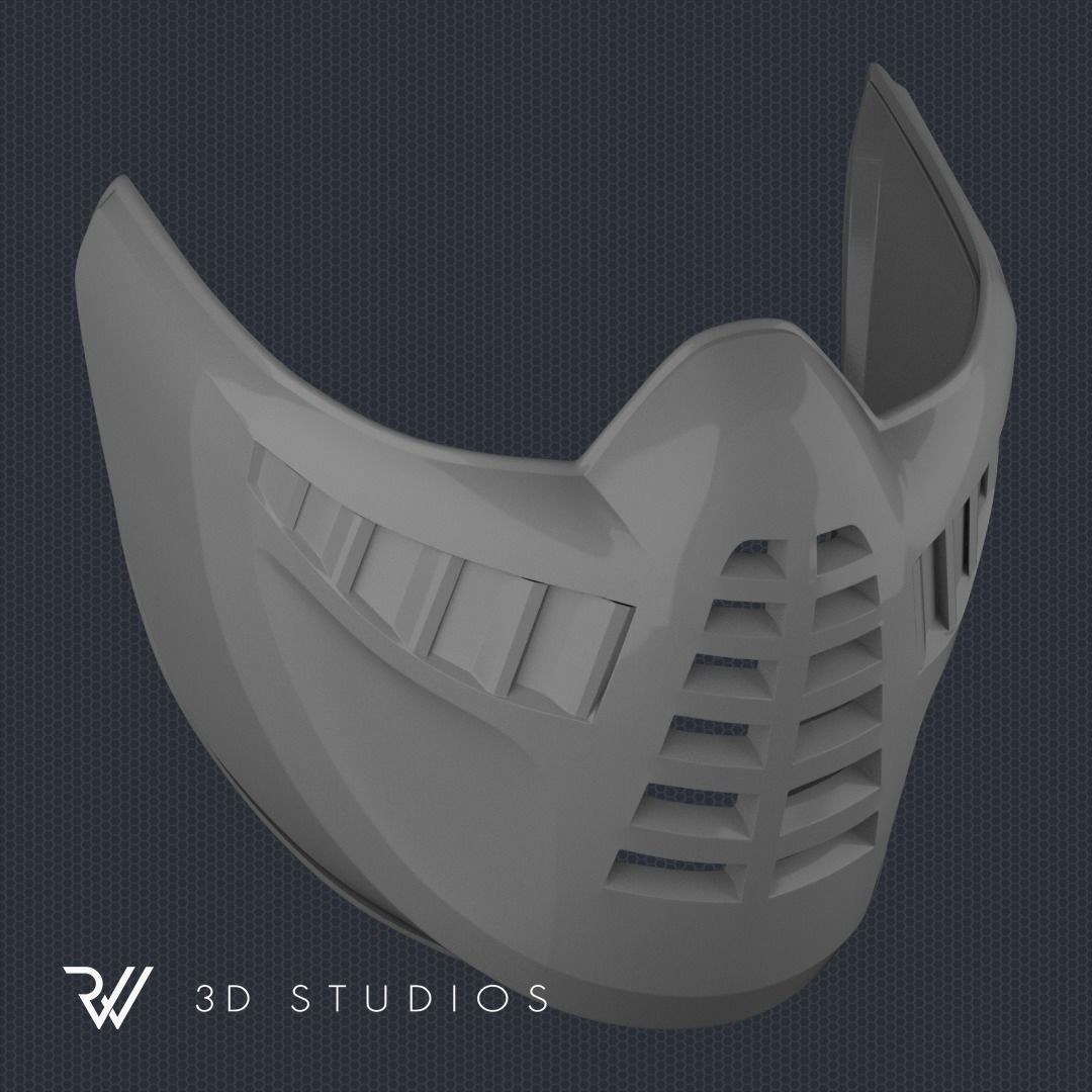 MK11 Noob Saibot Klassic Mask - STL File 3D print model_4