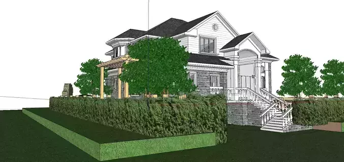 Nobility-History-Castle-Villa-04 house with garden in back yard