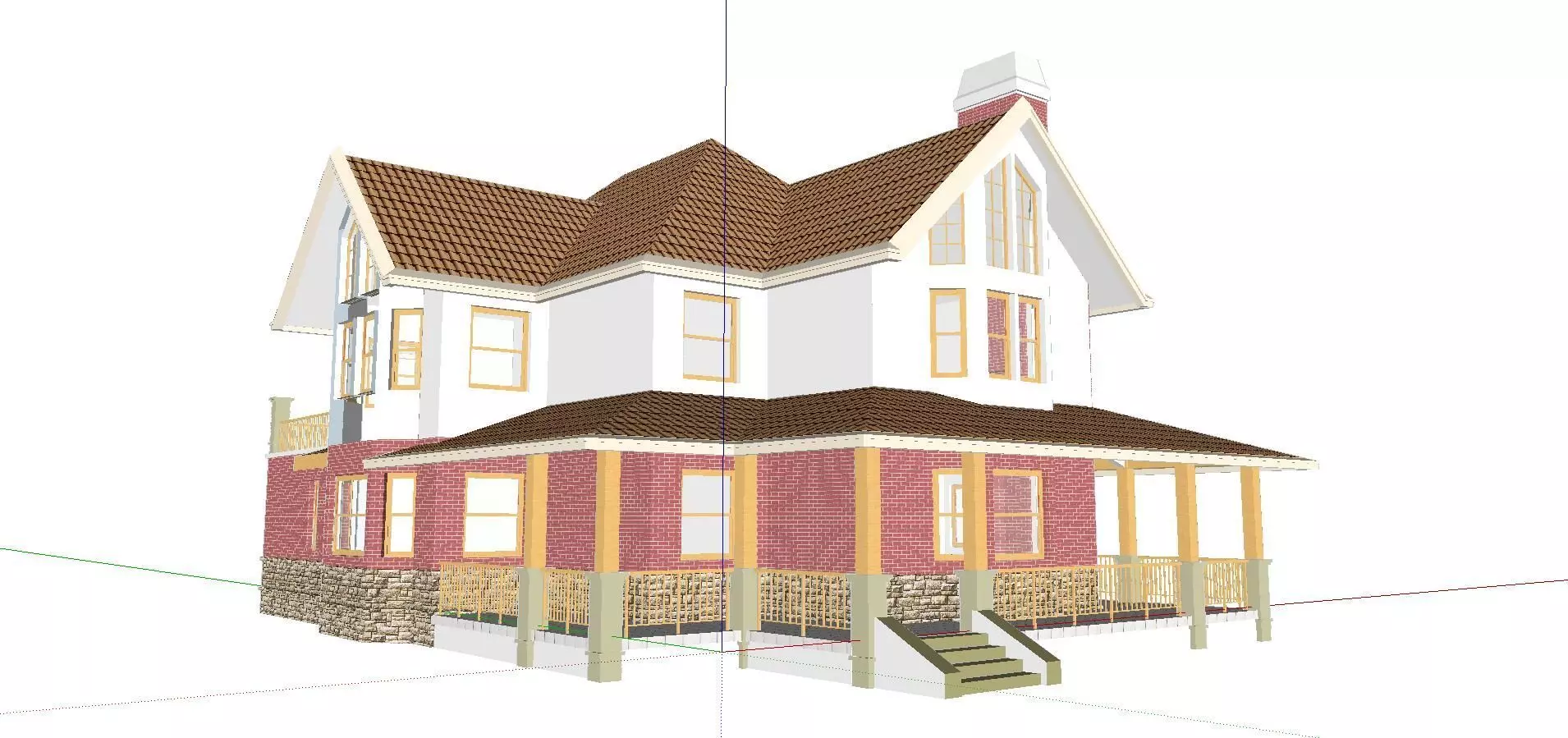Nobility-History-Castle-Villa-07 house with two stories and p... 3D model