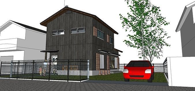 Nobility-History-Castle-Villa-09 house with car 3D model
